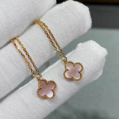 [Amore Jewels]CLOVER 9.5MM PINK MOTHER OF PEARL SINGLE FLOWER NECKLACE