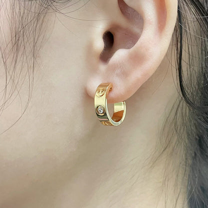 [Amore Jewels]LOVE EARRINGS 5.7MM 2 DIAMONDS