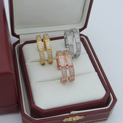 [Amore Jewels]LOVE EARRINGS 3.6MM DIAMOND PAVED