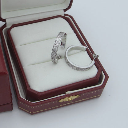 [Amore Jewels]LOVE EARRINGS 3.6MM DIAMOND PAVED
