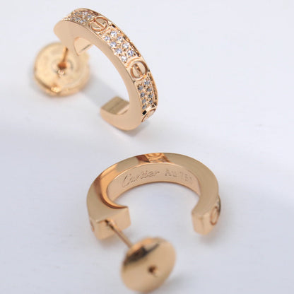 [Amore Jewels]LOVE 5.5MM DIAMOND PAVED EARRINGS