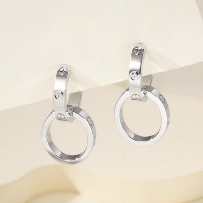 [Amore Jewels]LOVE 3.3MM DANGLE EARRINGS