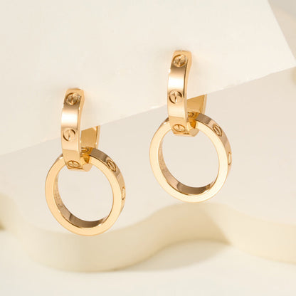 [Amore Jewels]LOVE 3.3MM DANGLE EARRINGS