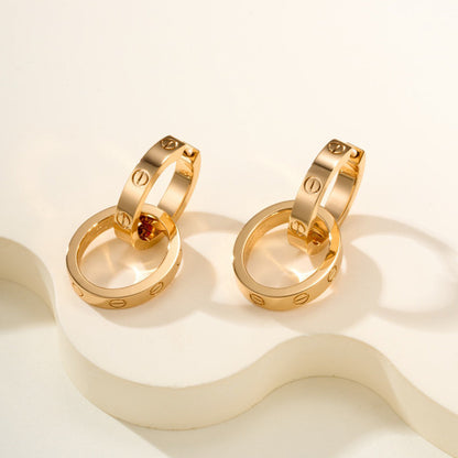 [Amore Jewels]LOVE 3.3MM DANGLE EARRINGS