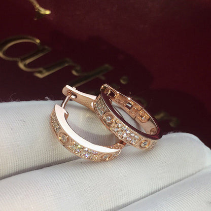 [Amore Jewels]LOVE 5.5MM DIAMOND PAVED EARRINGS