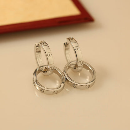 [Amore Jewels]LOVE 3.3MM DANGLE EARRINGS