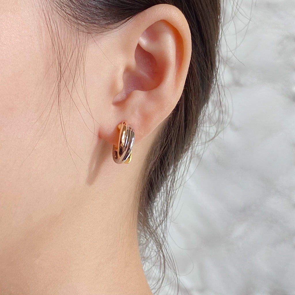 [Amore Jewels]TRINITY ON DIAMOND CLASSIC EARRINGS