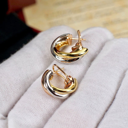 [Amore Jewels]TRINITY ON DIAMOND CLASSIC EARRINGS