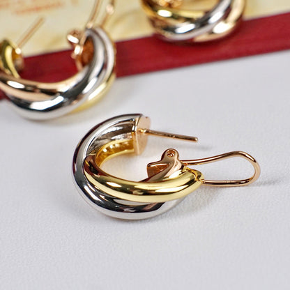[Amore Jewels]TRINITY ON DIAMOND CLASSIC EARRINGS