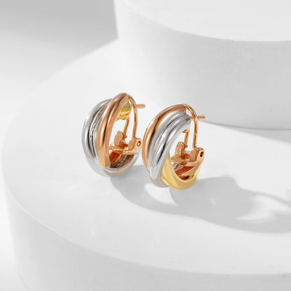 [Amore Jewels]TRINITY ON DIAMOND CLASSIC EARRINGS