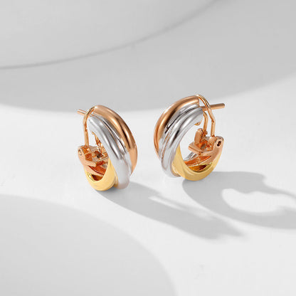 [Amore Jewels]TRINITY ON DIAMOND CLASSIC EARRINGS