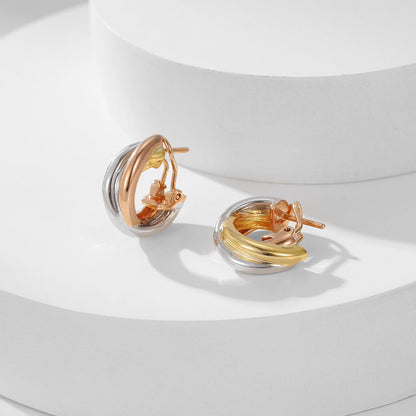 [Amore Jewels]TRINITY ON DIAMOND CLASSIC EARRINGS