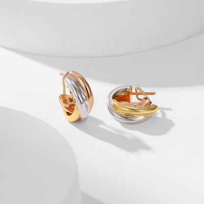 [Amore Jewels]TRINITY ON DIAMOND CLASSIC EARRINGS