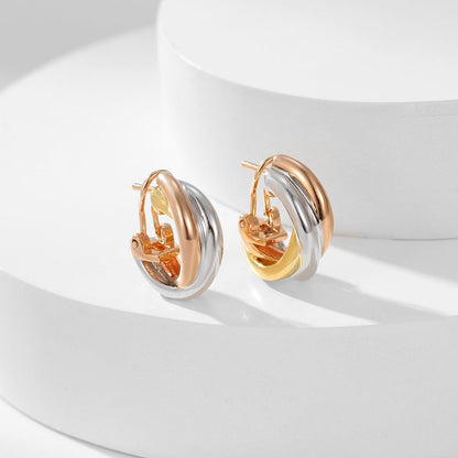 [Amore Jewels]TRINITY ON DIAMOND CLASSIC EARRINGS
