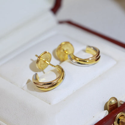 [Amore Jewels]TRINITY ON DIAMOND MINI EARRINGS