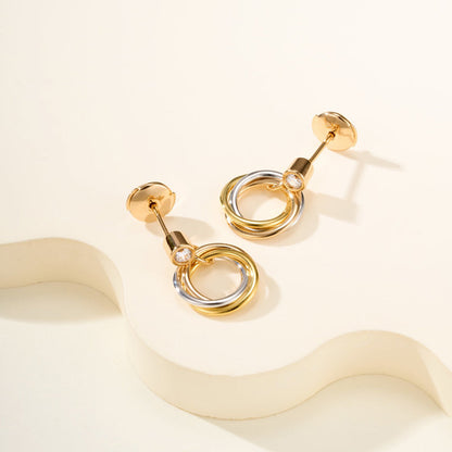 [Amore Jewels]TRINITY ON DIAMOND  EARRINGS