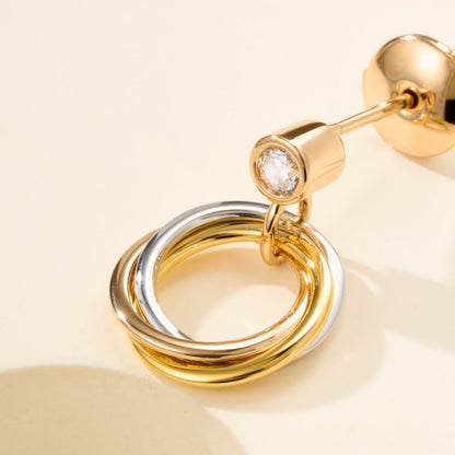 [Amore Jewels]TRINITY ON DIAMOND  EARRINGS