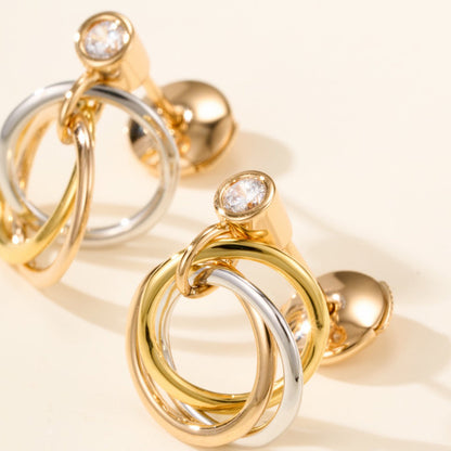 [Amore Jewels]TRINITY ON DIAMOND  EARRINGS