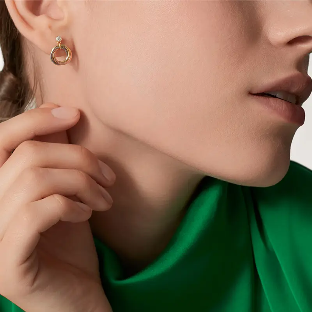 [Amore Jewels]TRINITY ON DIAMOND  EARRINGS