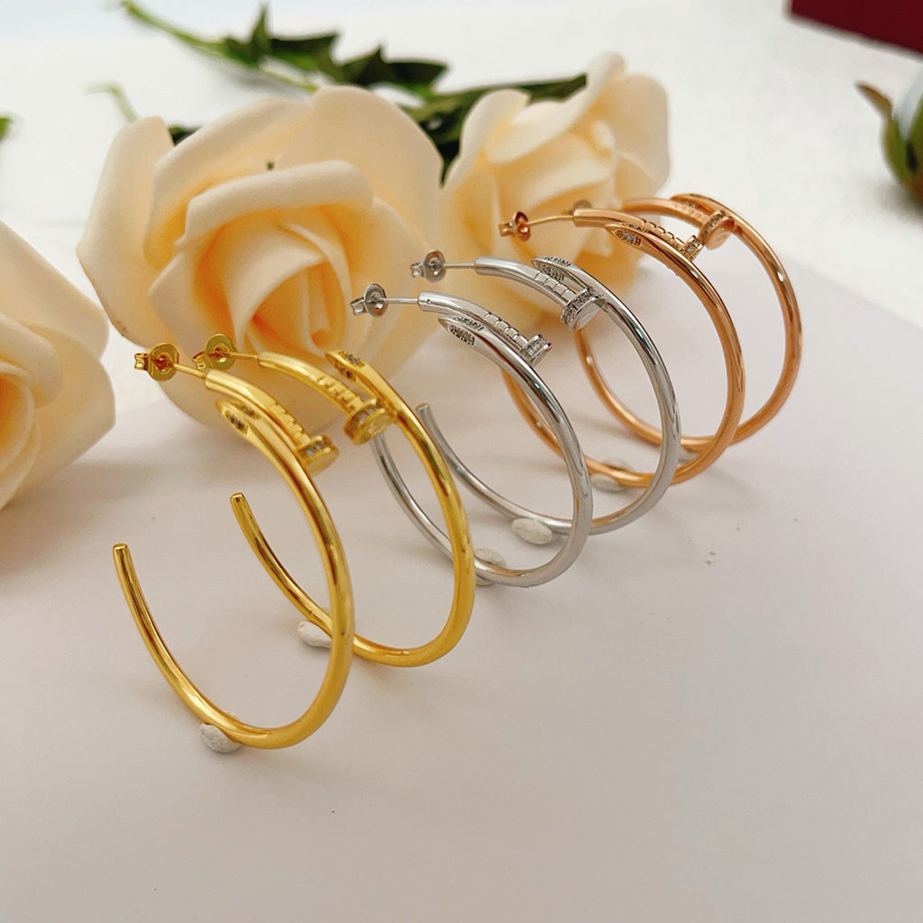 [Amore Jewels]JUSTE HALF DIAMOND LARGE EARRINGS