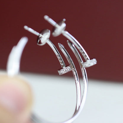 [Amore Jewels]JUSTE HALF DIAMOND LARGE EARRINGS