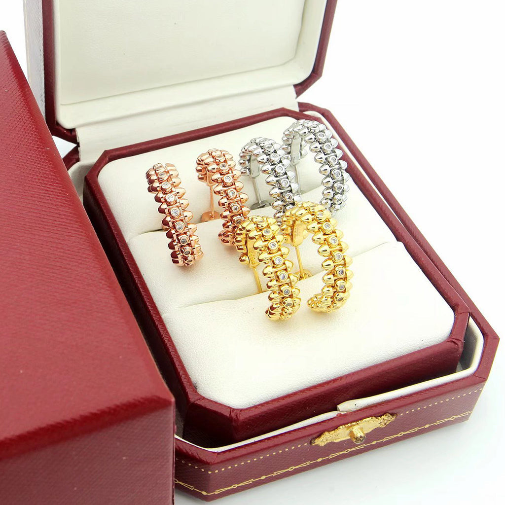 [Amore Jewels]CLASH FULL DIAMOND MEDIUM EARRINGS