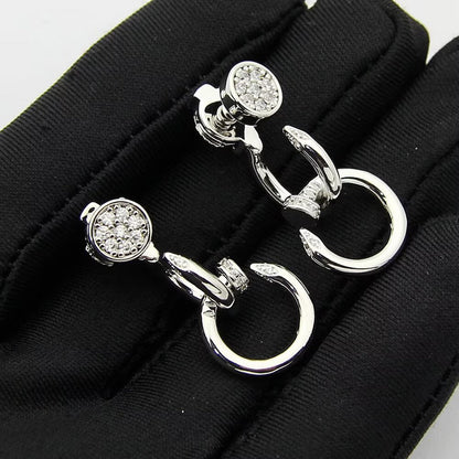 [Amore Jewels]JUSTE HALF DIAMOND DOUBLE EARRINGS