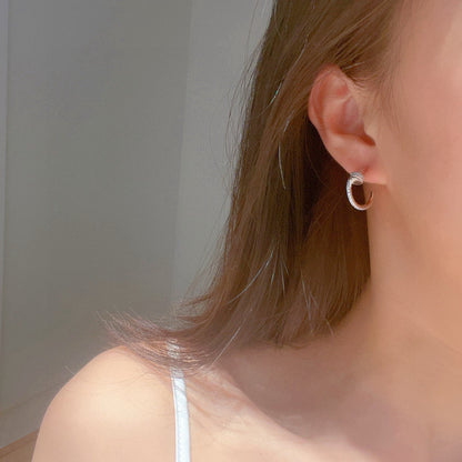 [Amore Jewels]JUSTE FULL DIAMOND DOUBLE EARRINGS