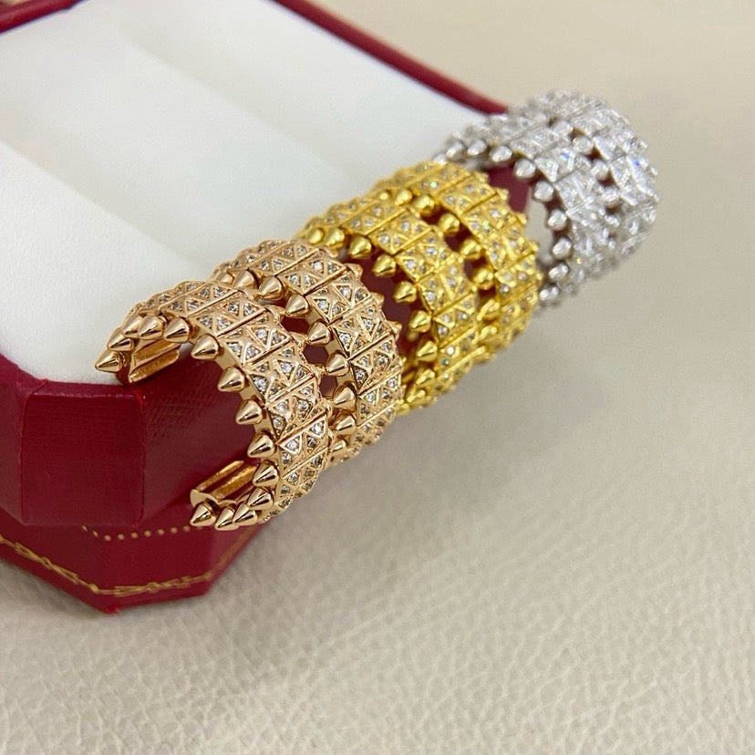 [Amore Jewels]CLASH 9.2MM FULL DIAMOND DOUBLE ROW EARRINGS
