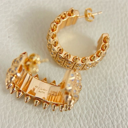 [Amore Jewels]CLASH 9.2MM FULL DIAMOND DOUBLE ROW EARRINGS