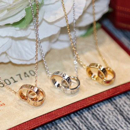 [Amore Jewels]LOVE DOUBLE RING NECKLACE