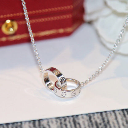 [Amore Jewels]LOVE DOUBLE RING NECKLACE