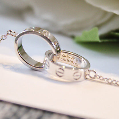 [Amore Jewels]LOVE DOUBLE RING NECKLACE