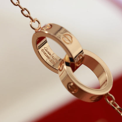 [Amore Jewels]LOVE DOUBLE RING NECKLACE