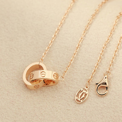 [Amore Jewels]LOVE DOUBLE RING NECKLACE