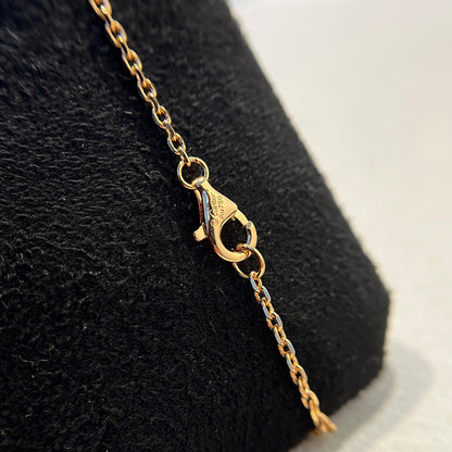 [Amore Jewels]LOVE DOUBLE RING HALF DIAMOND NECKLACE