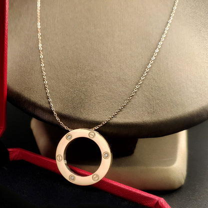 [Amore Jewels]LOVE NECKLACE 16MM 3 DIAMONDS