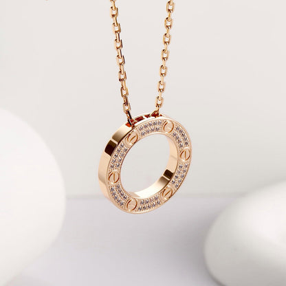[Amore Jewels]LOVE NECKLACE 16MM  FULL DIAMOND