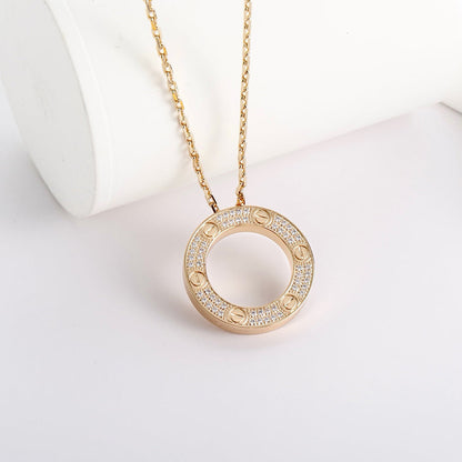 [Amore Jewels]LOVE NECKLACE 16MM  FULL DIAMOND
