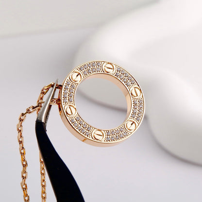 [Amore Jewels]LOVE NECKLACE 16MM  FULL DIAMOND