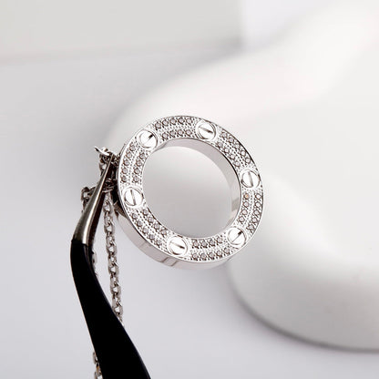 [Amore Jewels]LOVE NECKLACE 16MM  FULL DIAMOND
