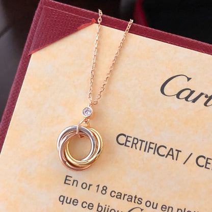 [Amore Jewels]TRINITY  NECKLACE 1 DIAMOND