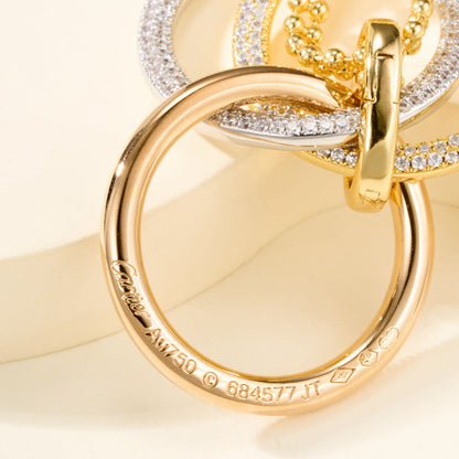 [Amore Jewels]TRINITY LARGE FULL DIAMOND  NECKLACE