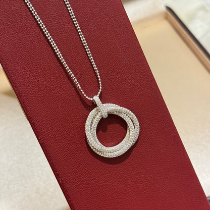 [Amore Jewels]TRINITY LARGE FULL DIAMOND  NECKLACE
