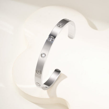 [Amore Jewels]LOVE BRACELET 6.1MM 1 DIAMOND OPEN CUFF