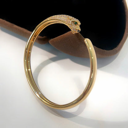 [Amore Jewels]PANTHERE HALF DIAMOND OPEN BRACELET
