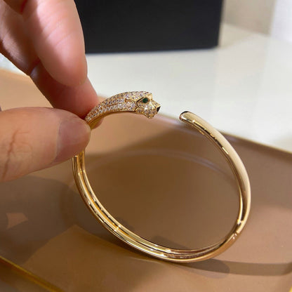 [Amore Jewels]PANTHERE HALF DIAMOND OPEN BRACELET