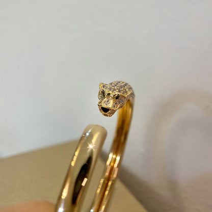 [Amore Jewels]PANTHERE HALF DIAMOND OPEN BRACELET