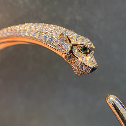 [Amore Jewels]PANTHERE HALF DIAMOND OPEN BRACELET