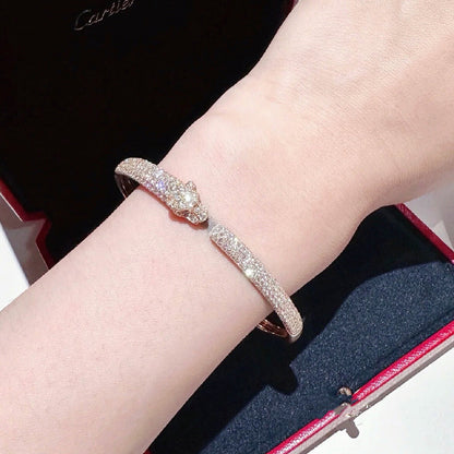 [Amore Jewels]PANTHERE FULL DIAMOND OPEN BRACELET
